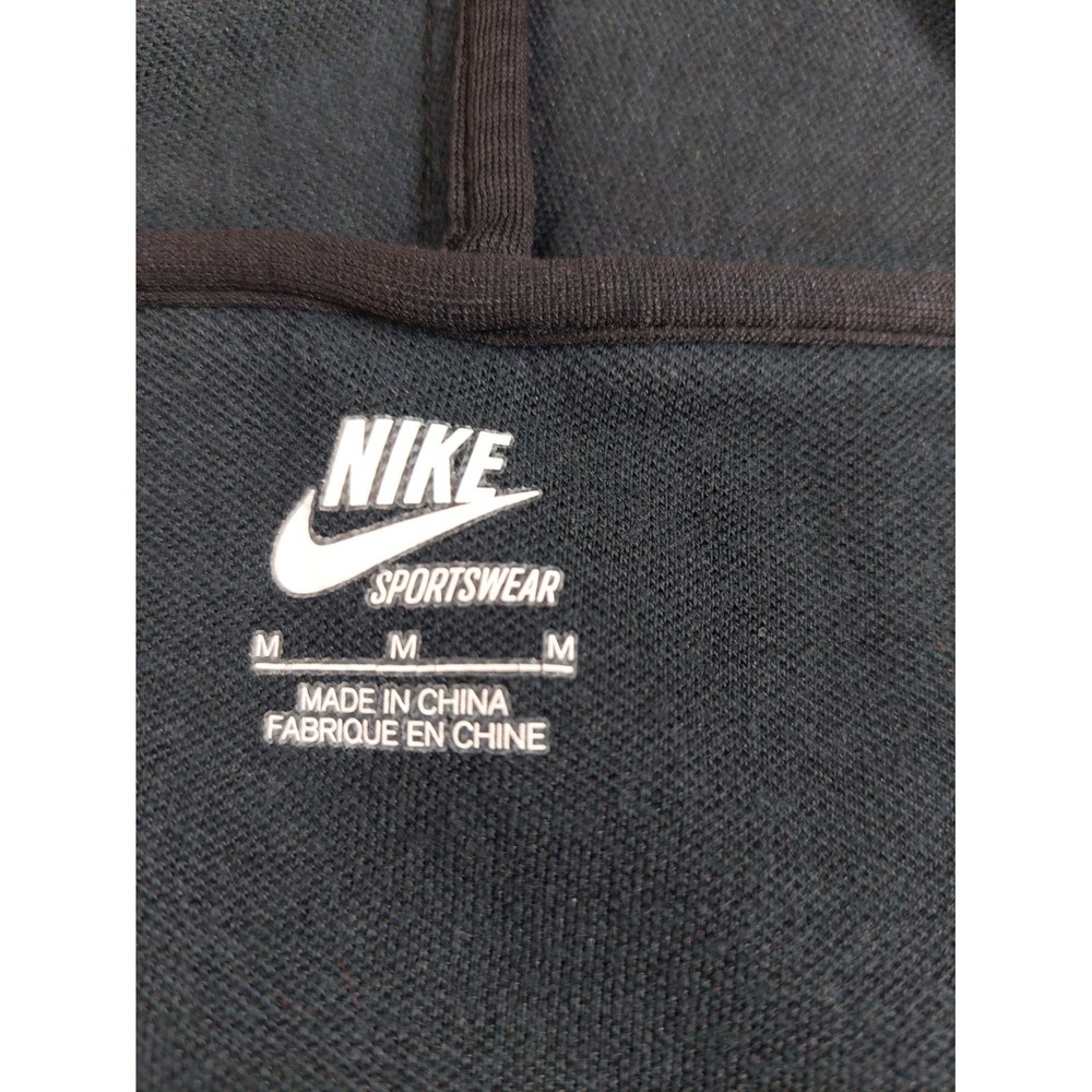 Nike Women Track Jacket M Black Pink Swoosh Logo Full Zip Mock Neck Retro Y2K - Picture 6 of 16